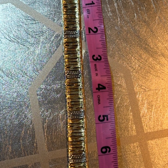 Roberto Coin Diamond 18k Gold Elephant Skin Wide Flex Bracelet - Picture 3 of 10